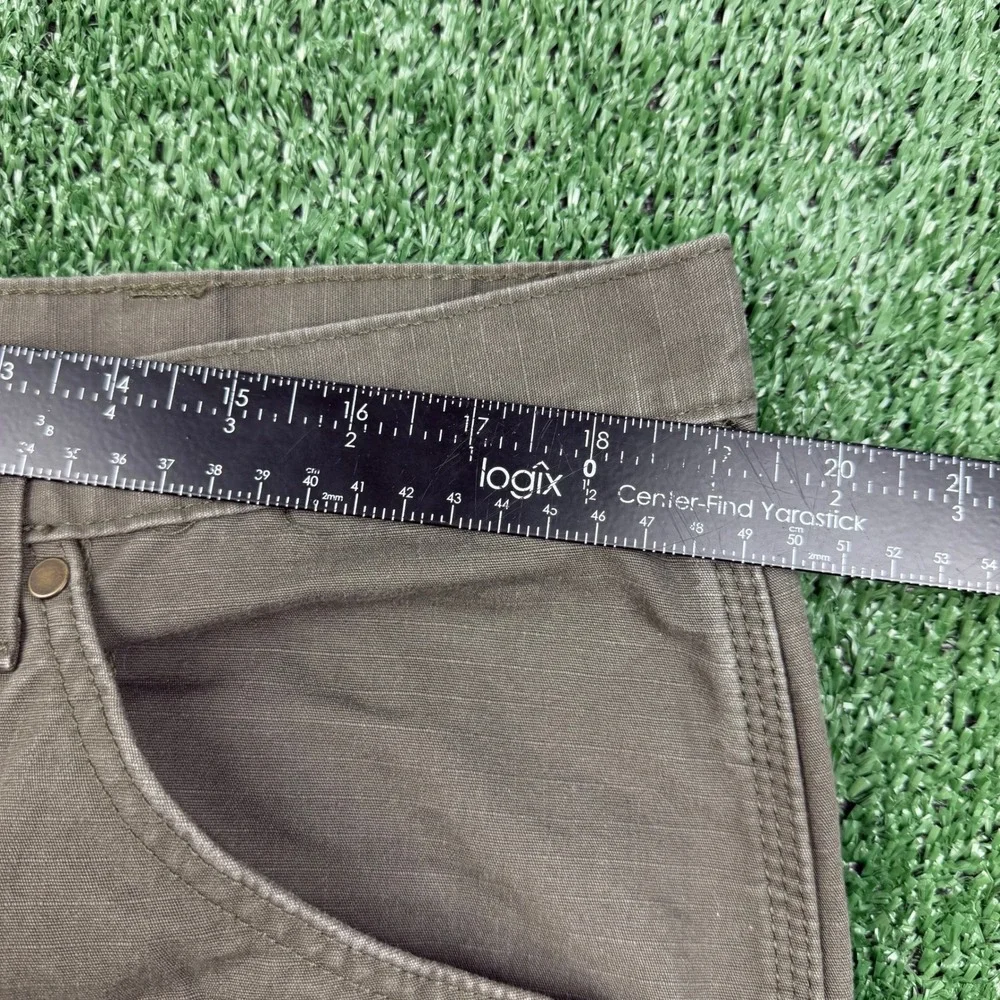 Wrangler Riggs Workwear Mens Ripstop Cargo Pants Olive Brown Straight Leg 37x31